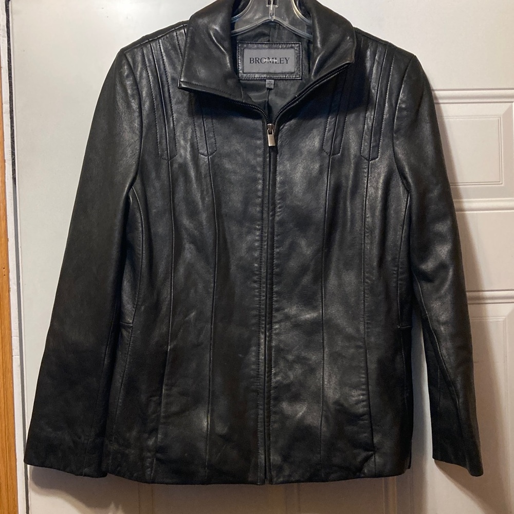 Women's Black Leather Jacket‎ M